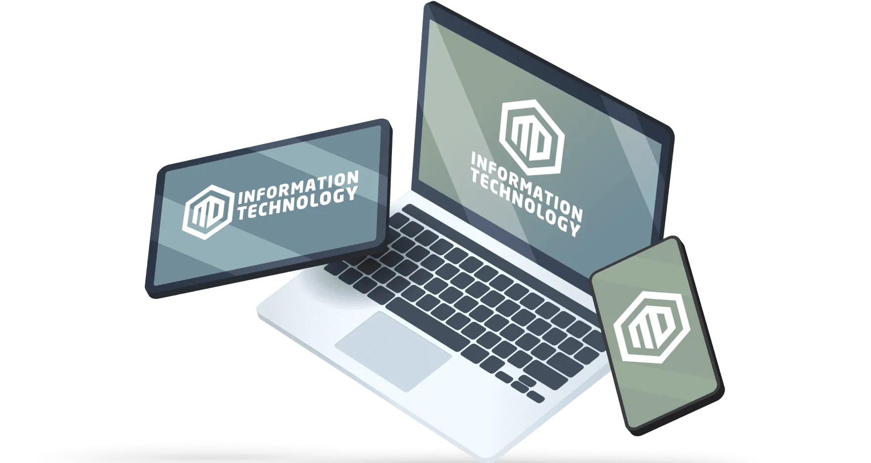 Applications MDIT affichées sur ordinateur portable, tablette et smartphone